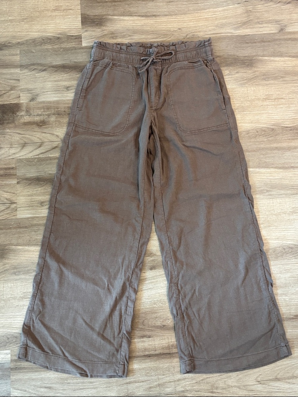 Women’s Casual Drawstring Wide-Leg Pants - Brown